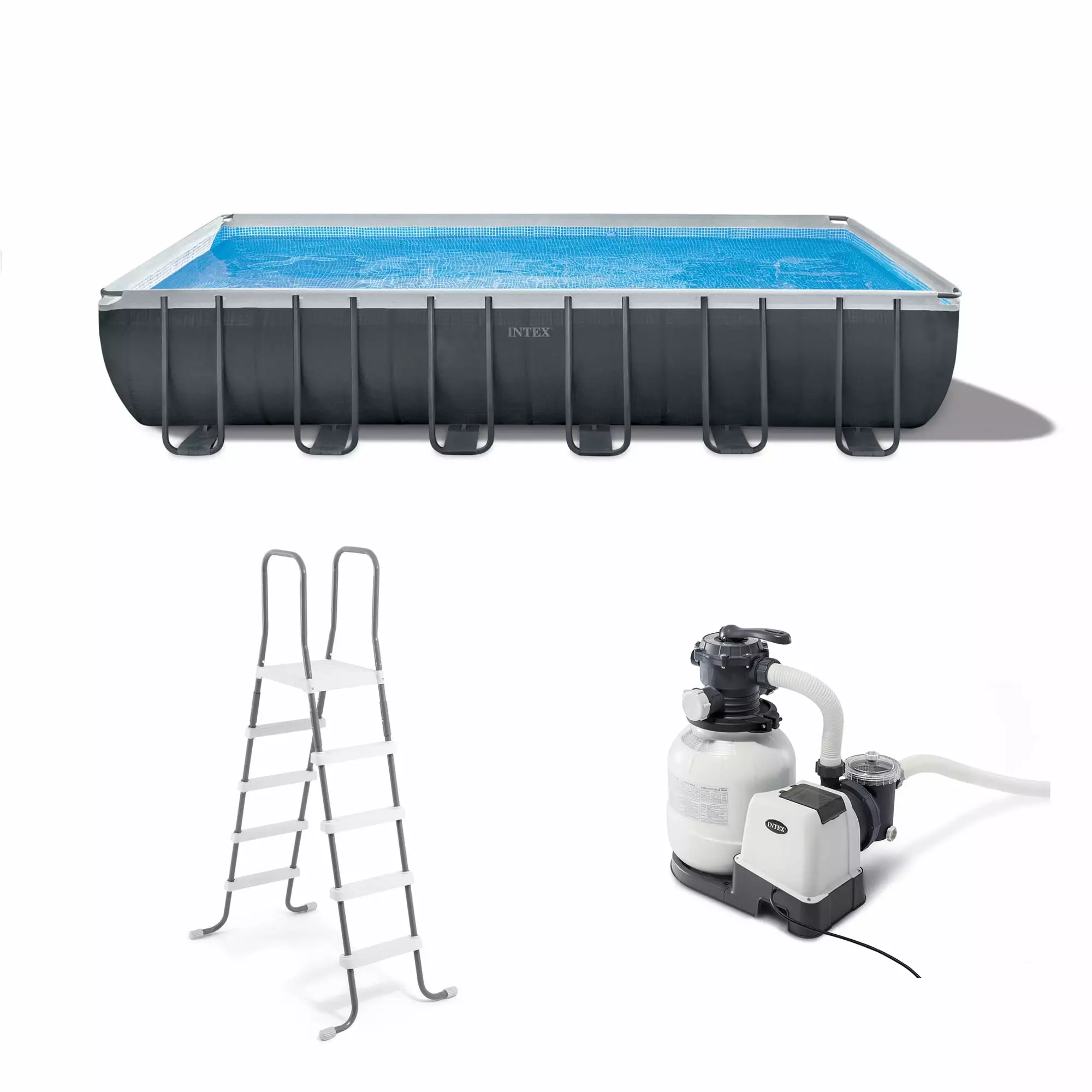 Intex 24' x 12' x 52 Ultra XTR Rectangular Frame Swimming Pool Set Pump 24