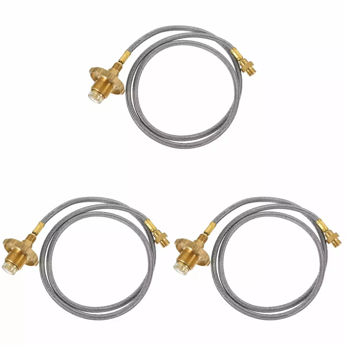 Onaparter 3pcs Propane Regulator and Hose Gas Grill Propane Pipe Braided Hose Outdoor Camping 1m