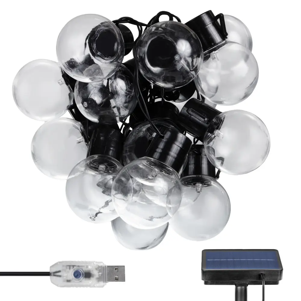 Maclean MCE424 2--1 solar garden LED garland, IP44, 3W, 10lm, 3000K, 2*600 mAh battery, 5V DC, 7m