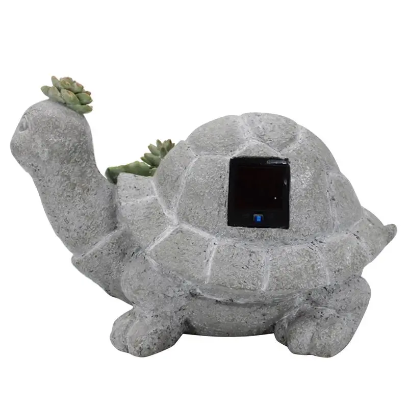 INFINITY Resin/Stone Gray 7 Inch Turtle Garden Statue Pack 4