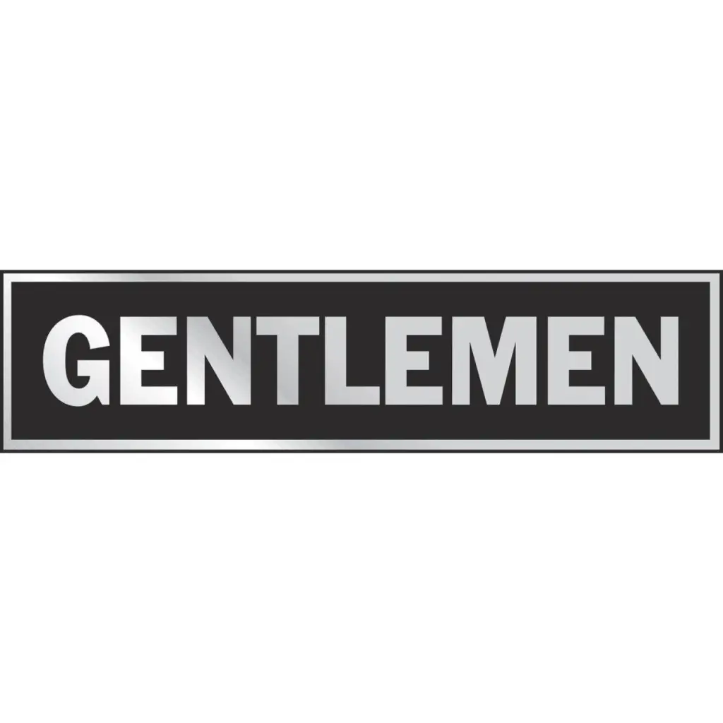 Hy-Ko Brushed Aluminum Restroom Sign Gentlemen