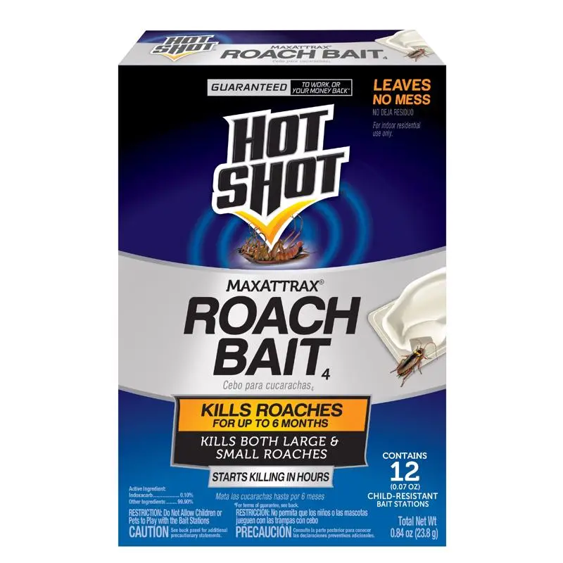 Hot Shot Maxattrax Roach Bait 0.84 Ounce Pack 6 Cockroach Elimination
