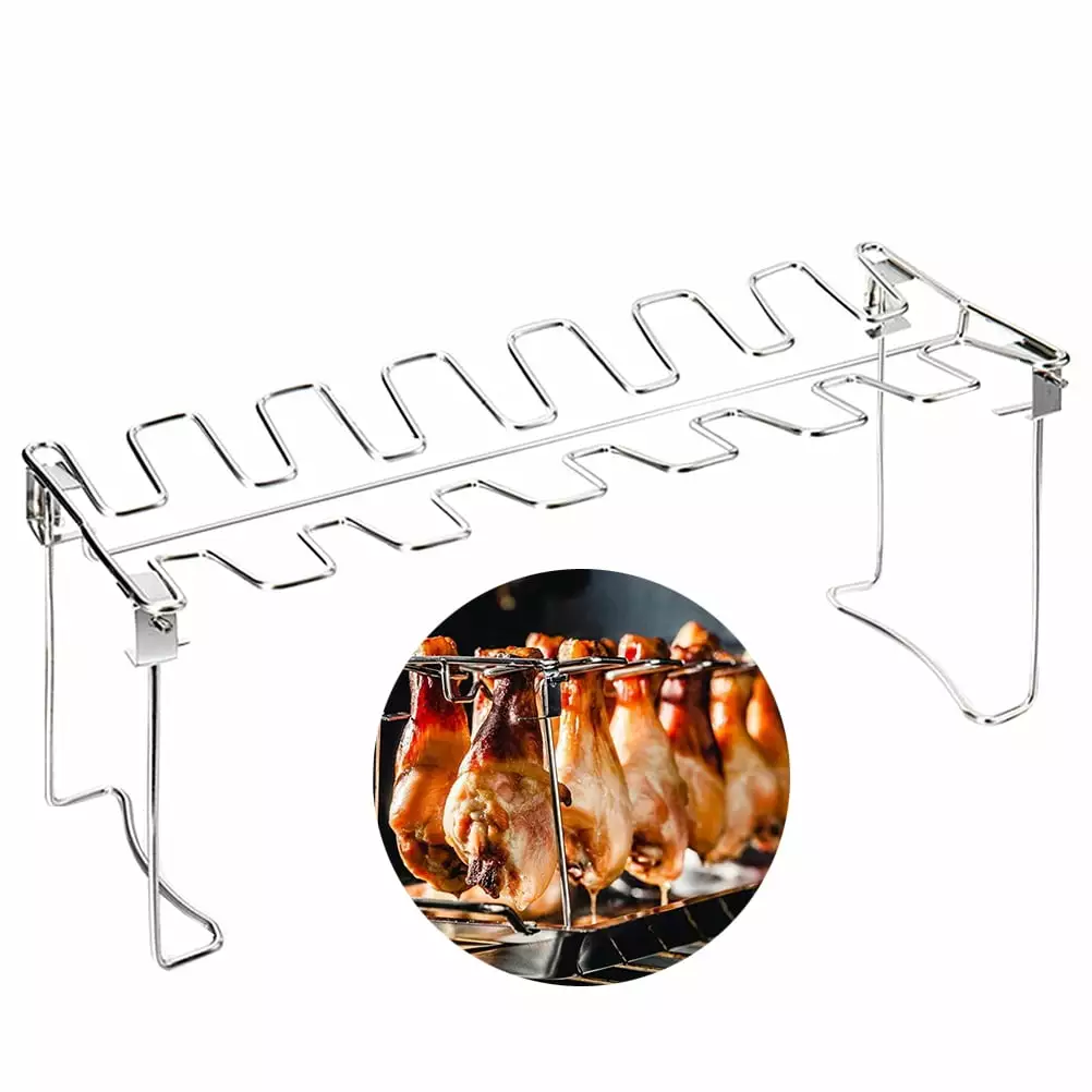 Stainless Steel Chicken Leg Rack Griller Oven 14-Slot Non-Stick Roaster Stand Foxnovo