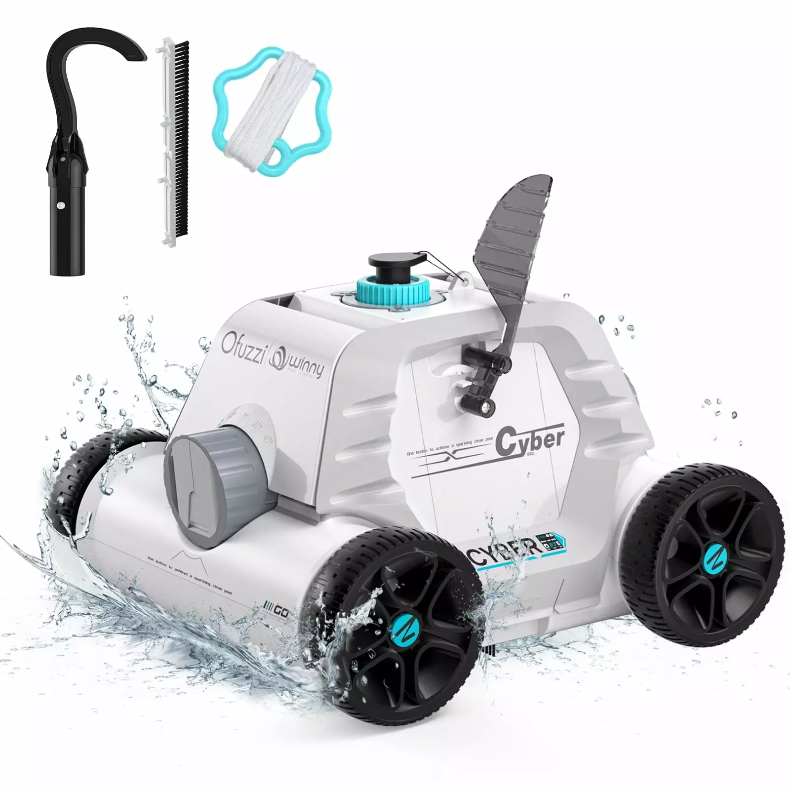 Ofuzzi Cordless Robotic Pool Vacuum Cleaner - Ideal Inground & Above Ground Pools up to 40 ft