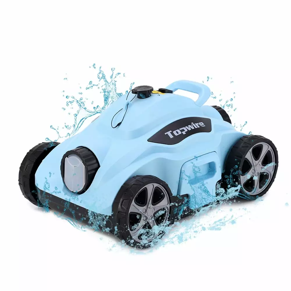 TOPWIRE Cordless Robotic Pool Cleaner Automatic Self-Parking 1076 Sq.Ft Coverage Pc