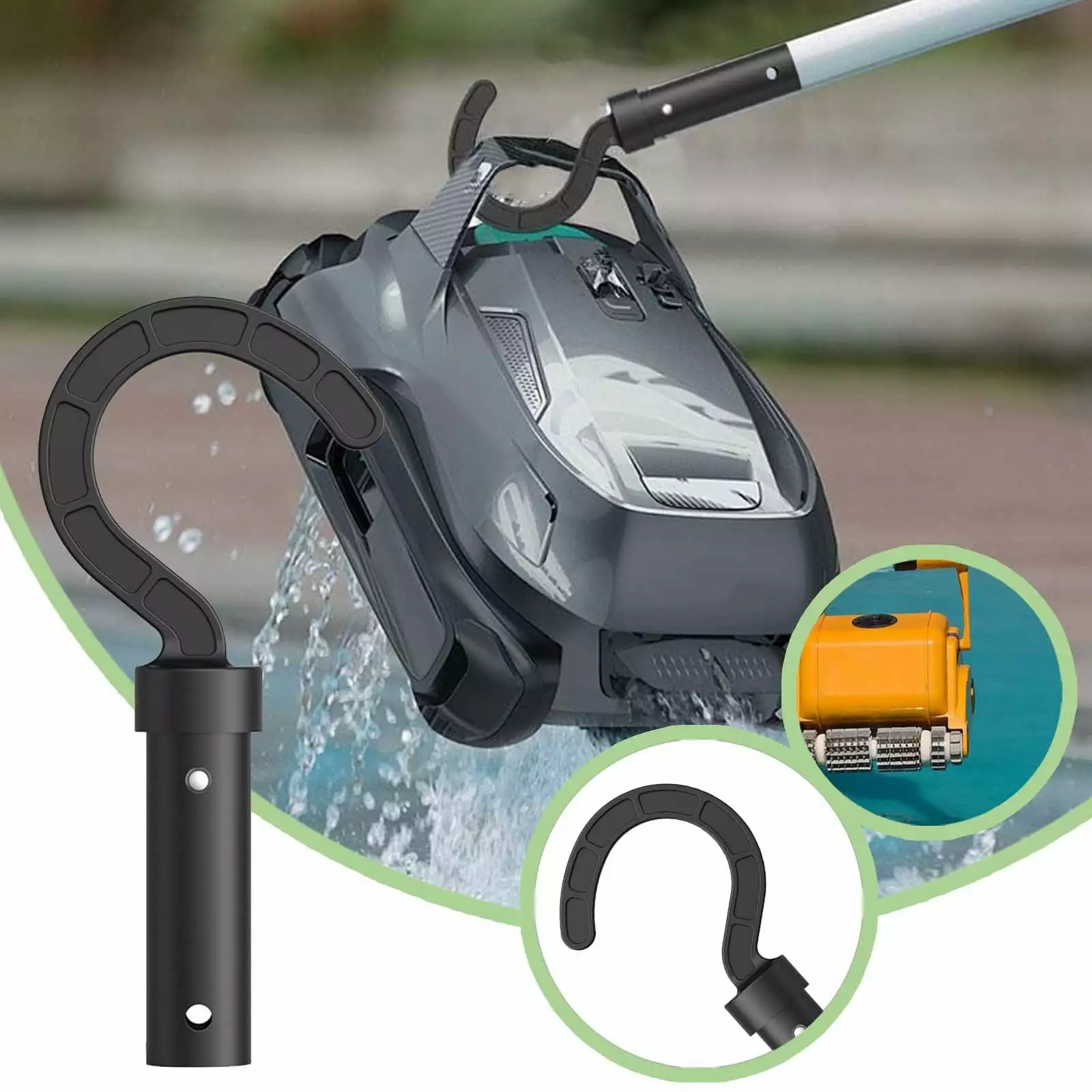 Universal Hook Swimming Pool Robot Cleaners Fixed Connection to Telescopic Rod