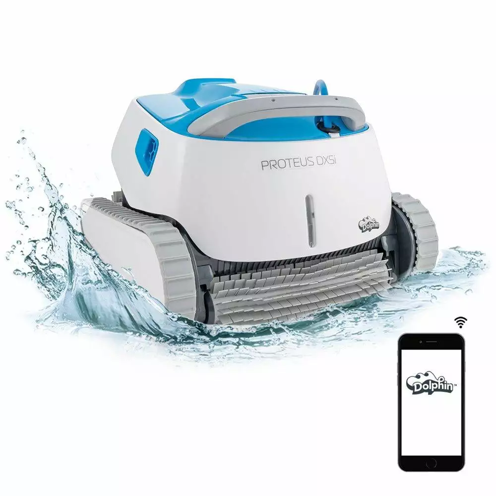Dolphin Proteus DX5i Robotic Pool Vacuum Cleaner Wi-Fi Control and Wall Climbing Capability