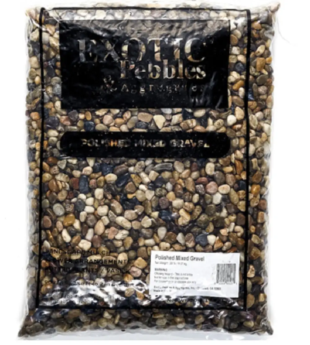 Exotic Pebbles & Aggregates Polished Mixed Gravel - 20 Lbs Bag Landscaping