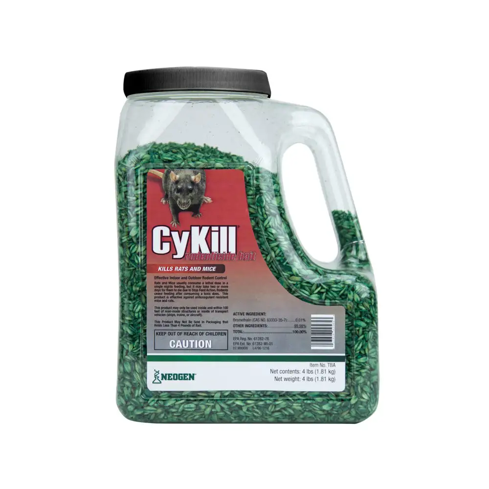 Neogen 112840 CyKill Rodenticide Bait 4 lb Jug Effective Pest Elimination