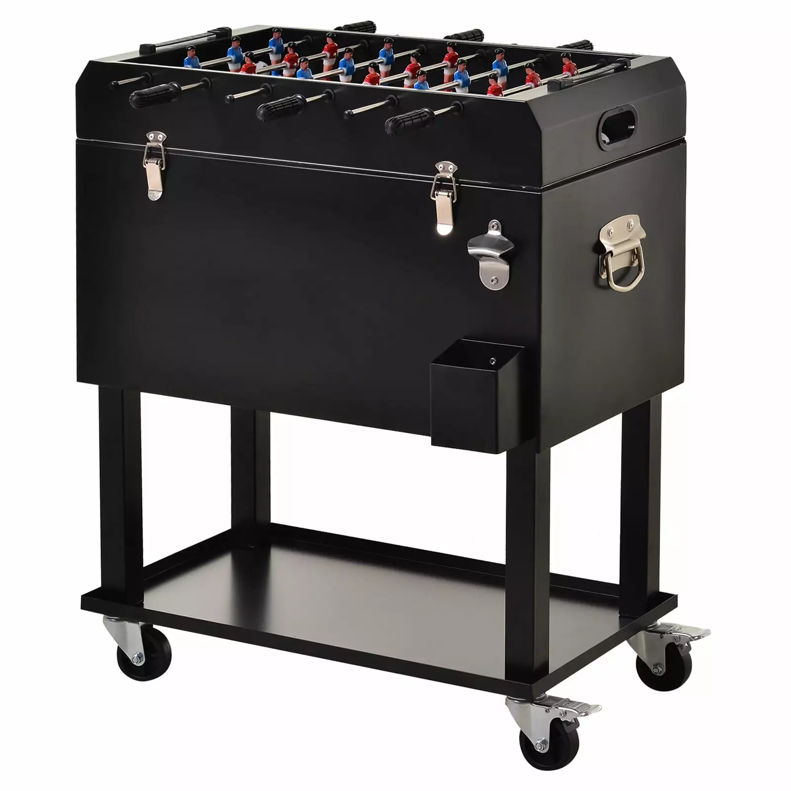 Outsunny Patio 65L Rolling Cooler Cart Ice Beverage Chest Foosball Tabletop