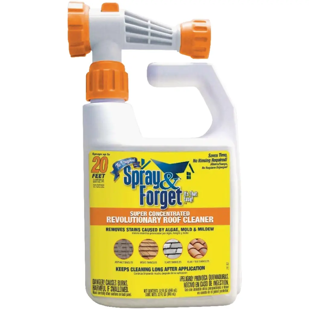 Spray & Forget 32 Oz. Hose End Spray Concentrate No Rinse Roof Cleaner Easy Cleaning Spray u0026 Forget