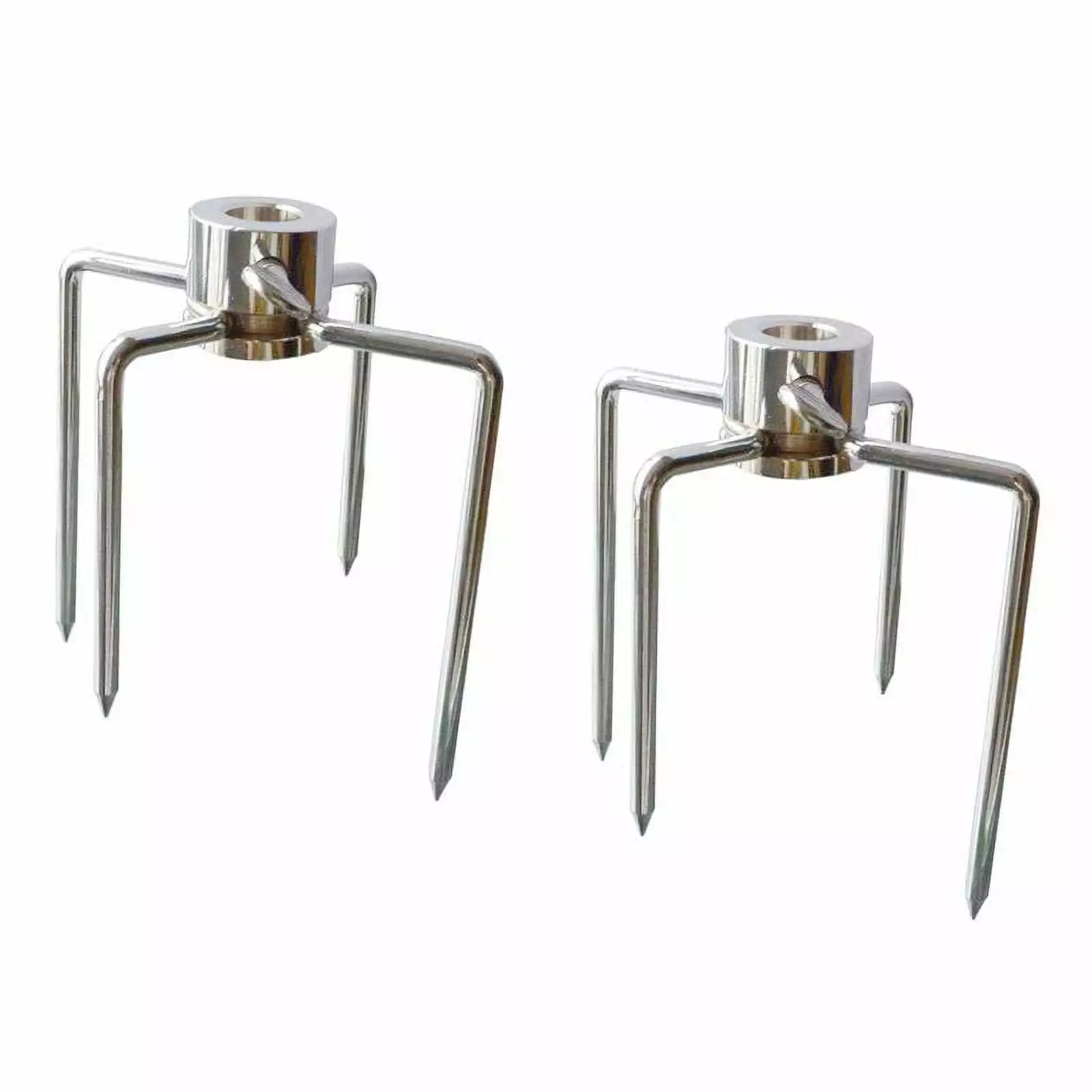 2pcs BBQ Grill Rotisserie Spit Meat Forks Replacement 4-Prong Spit Rods Accessories Magideal