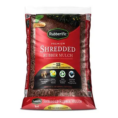 Rubberific Red Rubber Mulch 0.8 ft Pack 80 Ground Smart