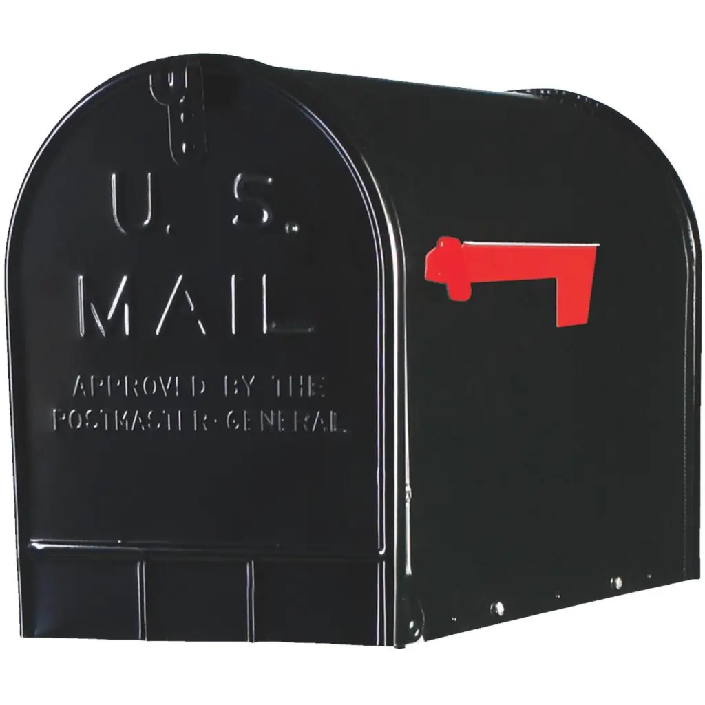 Gibraltar Stanley T3 Black Steel Rural Post Mount Mailbox