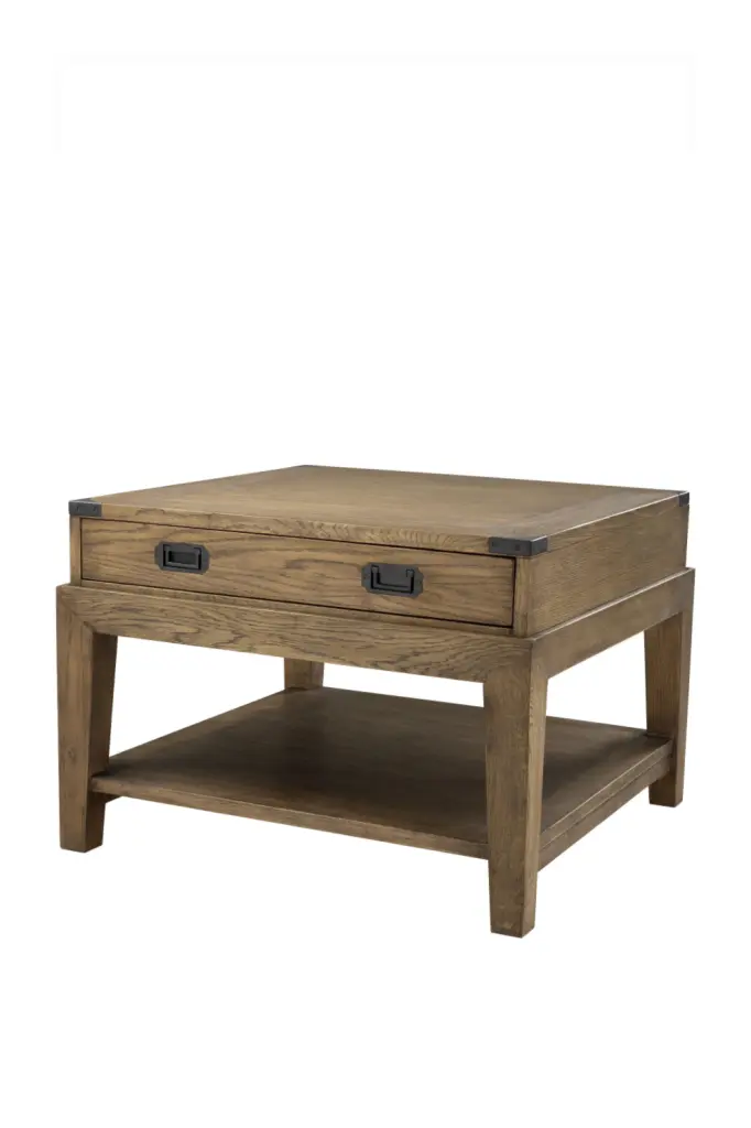 Eichholtz Military Wooden Side Table Rustic Living Room