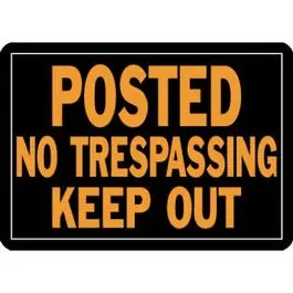 No Trespassing Keep Out Sign Hy-Glo Orange Black Aluminum 10 x 14-. Hy-Ko