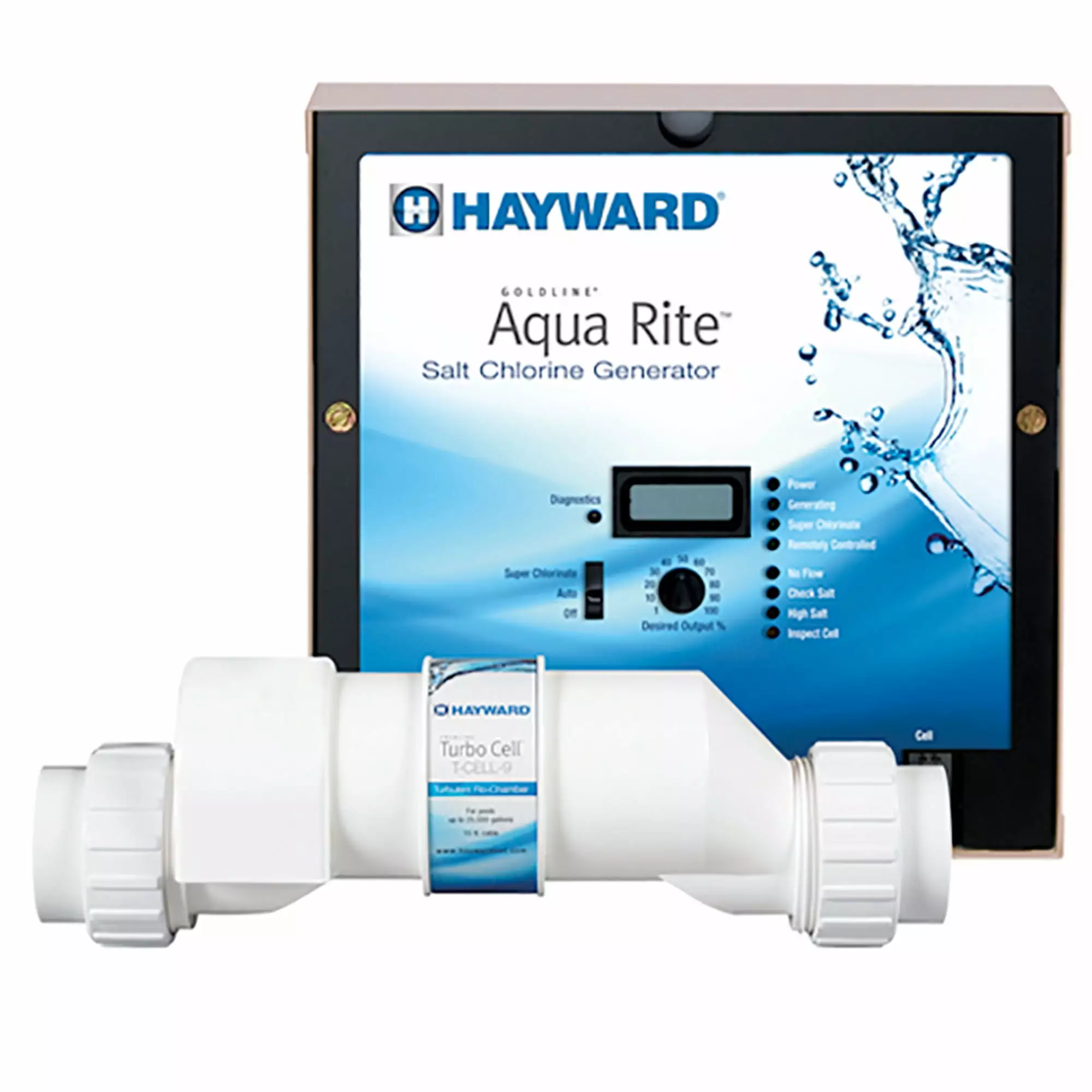 Hayward W3AQR15 AquaRite Salt Chlorinator TurboCell 40000 Gallon Ground Pools Digital Display 40