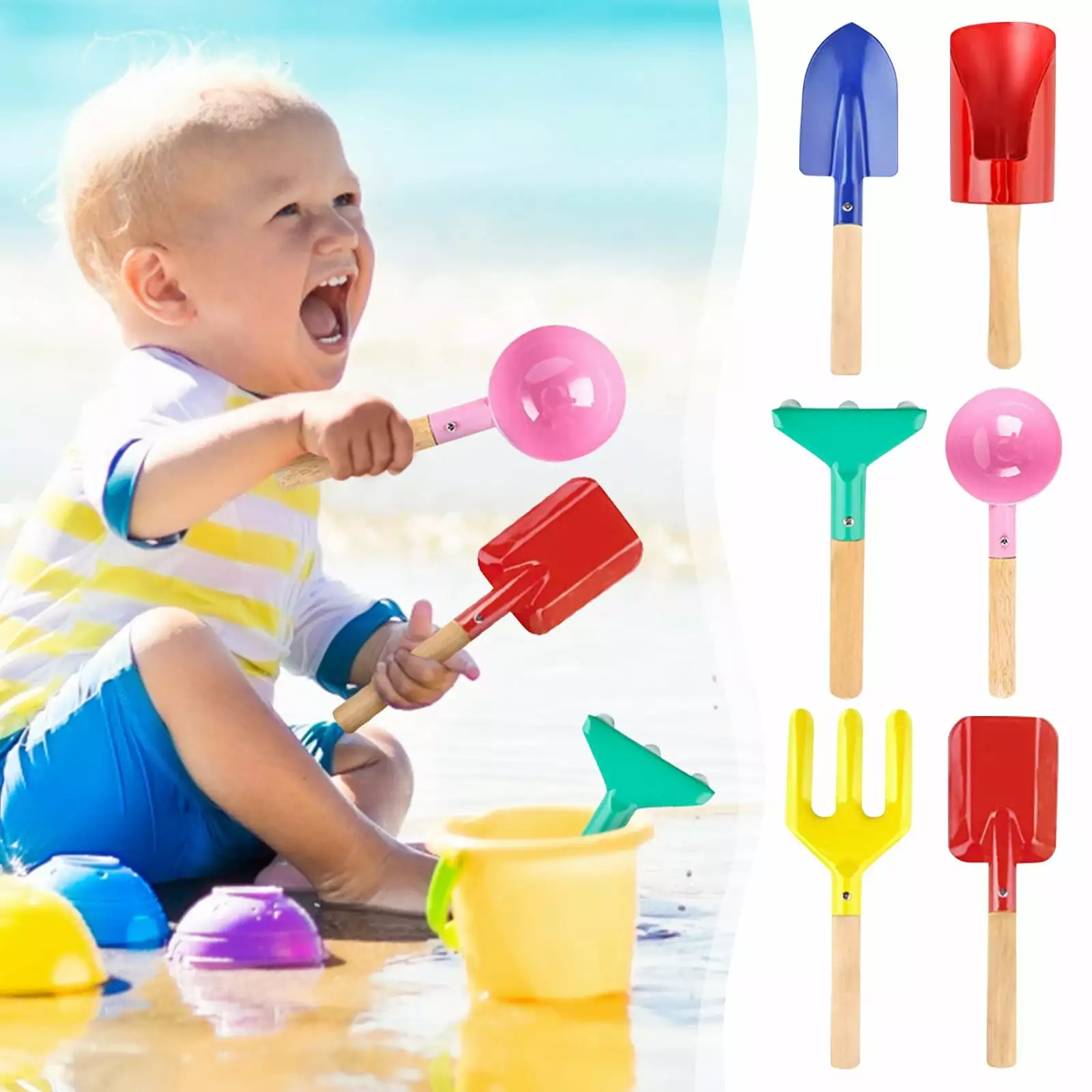 Ruifeiwon Toddler Outdoor Toys Children's Gardening Beach Shovel Summer Parent-Child Interactive Toy