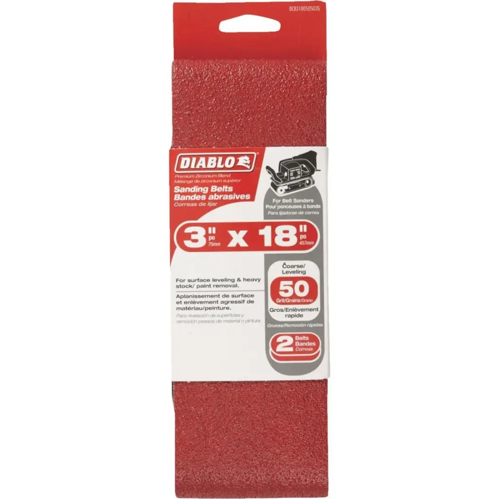 Diablo 3x18 Inch 50 Grit General Purpose Sanding Belt 2-Pack