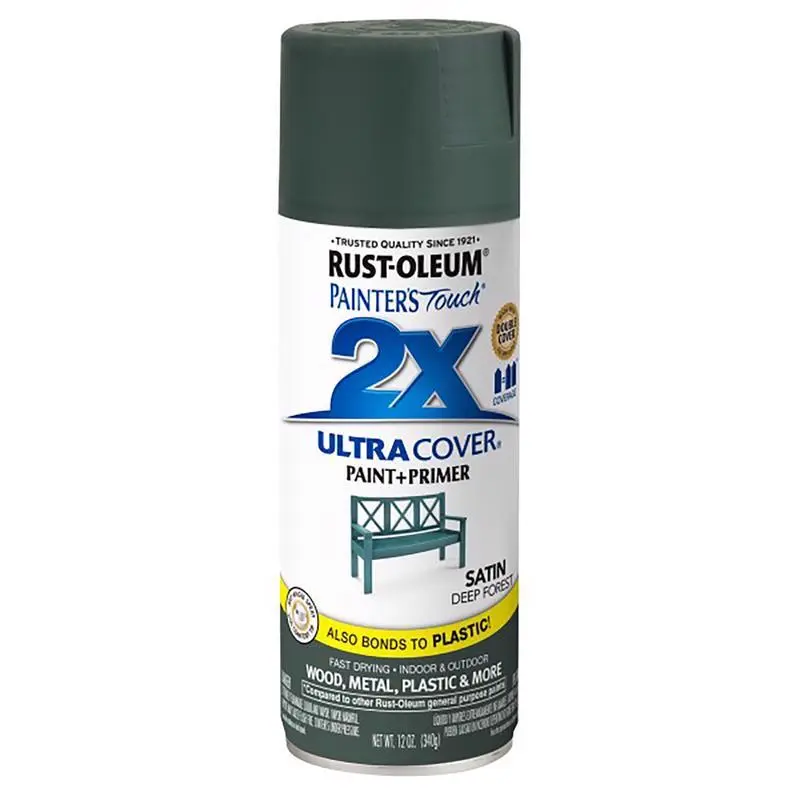 Rust-Oleum Painter's Touch Ultra Cover Satin Deep Forest Spray Paint 12 oz Pack 6