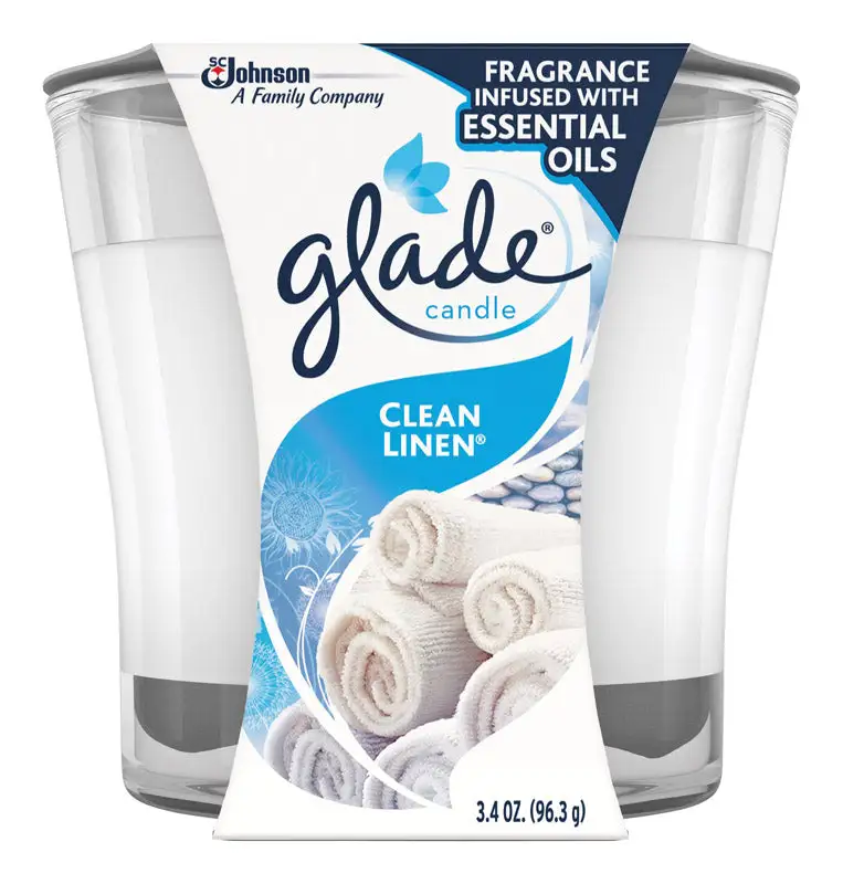 Glade Ivory Clean Linen Scent Jar Air Freshener Candle 3.4 oz. Pack 6