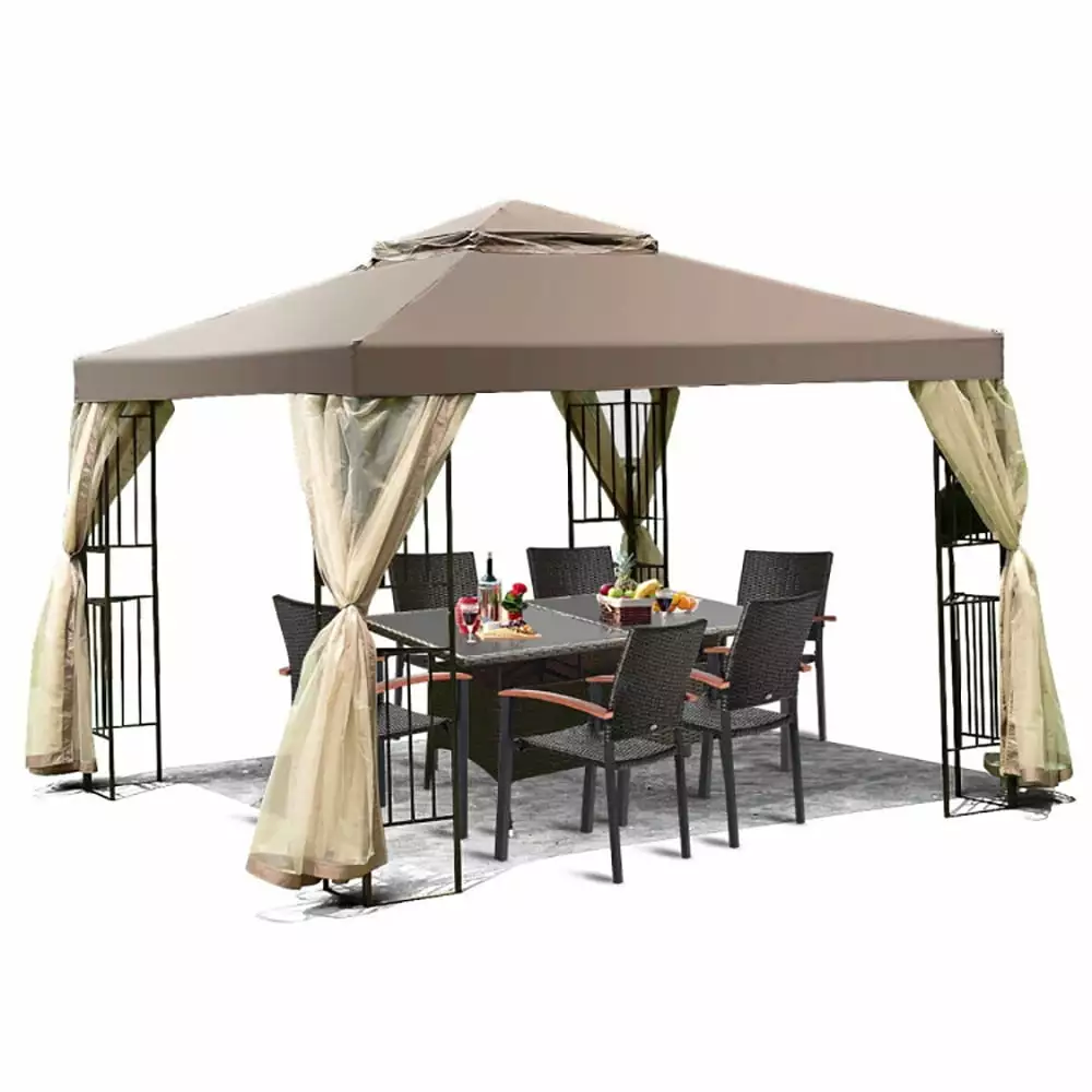 Topcobe 10x10ft Screw-Free Structure Awning Canopy Tent Backyard and Patio