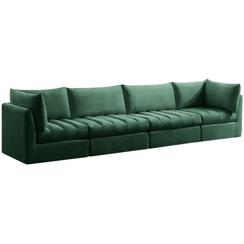 Meridian Furniture Jacob Green Velvet Modular Sofa - Luxurious Living Room Sectional