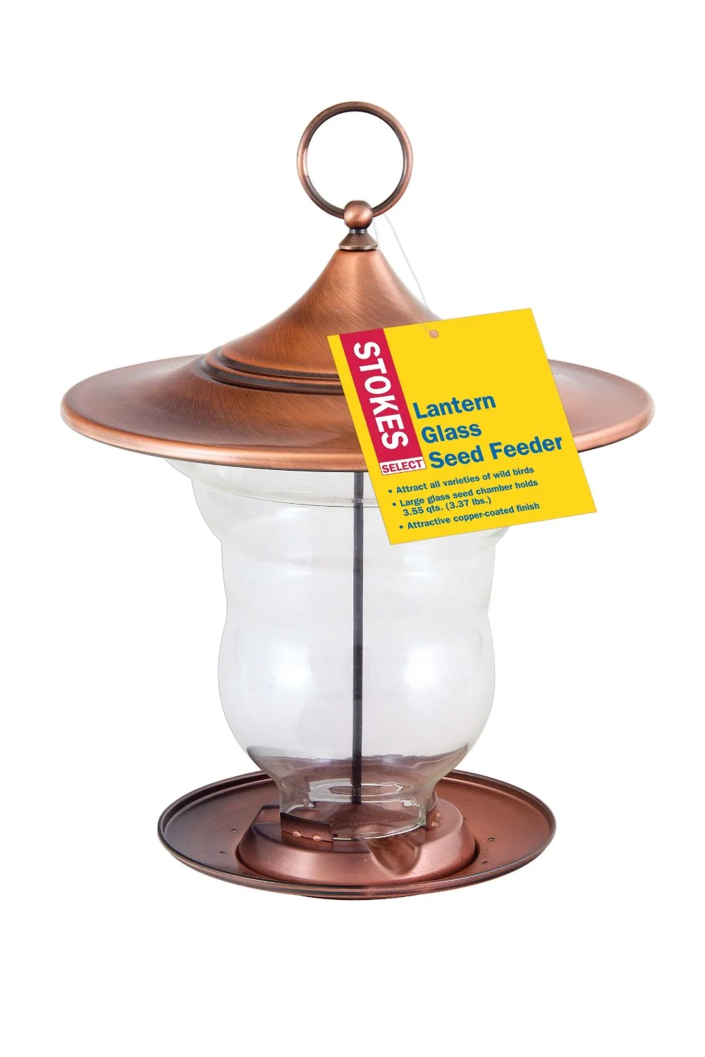 Stokes Select 38276 Lantern Glass Seed Bird Feeder Garden Decoration
