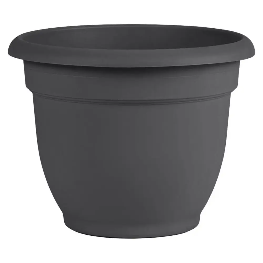 Bloem Ariana Self-Watering Planter Charcoal 12 Inch Modern Outdoor Planter