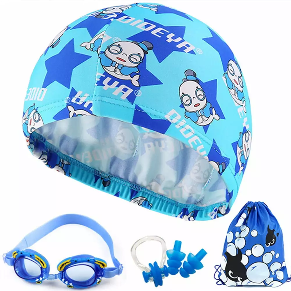 FZFLZDH Swim Goggles and Cap Set No Leaking Anti Fog UV Protection Adult Men Women Kids