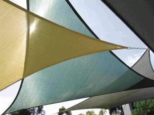 Coolaroo 433505 Triangle Shade Sail 16 Foot 5 Inch Ocean Blue UV Blocking