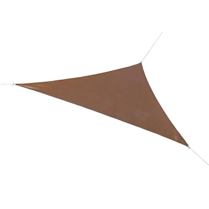 Coolaroo Ready-To-Hang Polyethylene Mocha Triangle Shade Sail Canopy 16.5 ft.