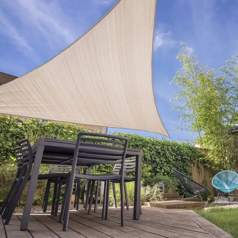 Coolaroo Ready-To-Hang Polyethylene Shade Sail Canopy 16.5 ft. Triangle