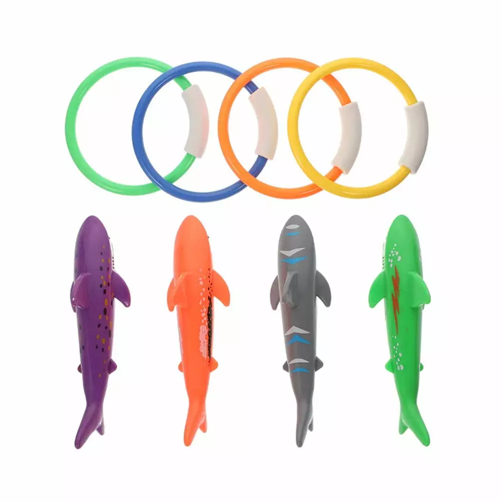 1 Set Funny Diving Sharks Interesting Pool Toys Wear-resistant Kids Diving Toys Random Color M