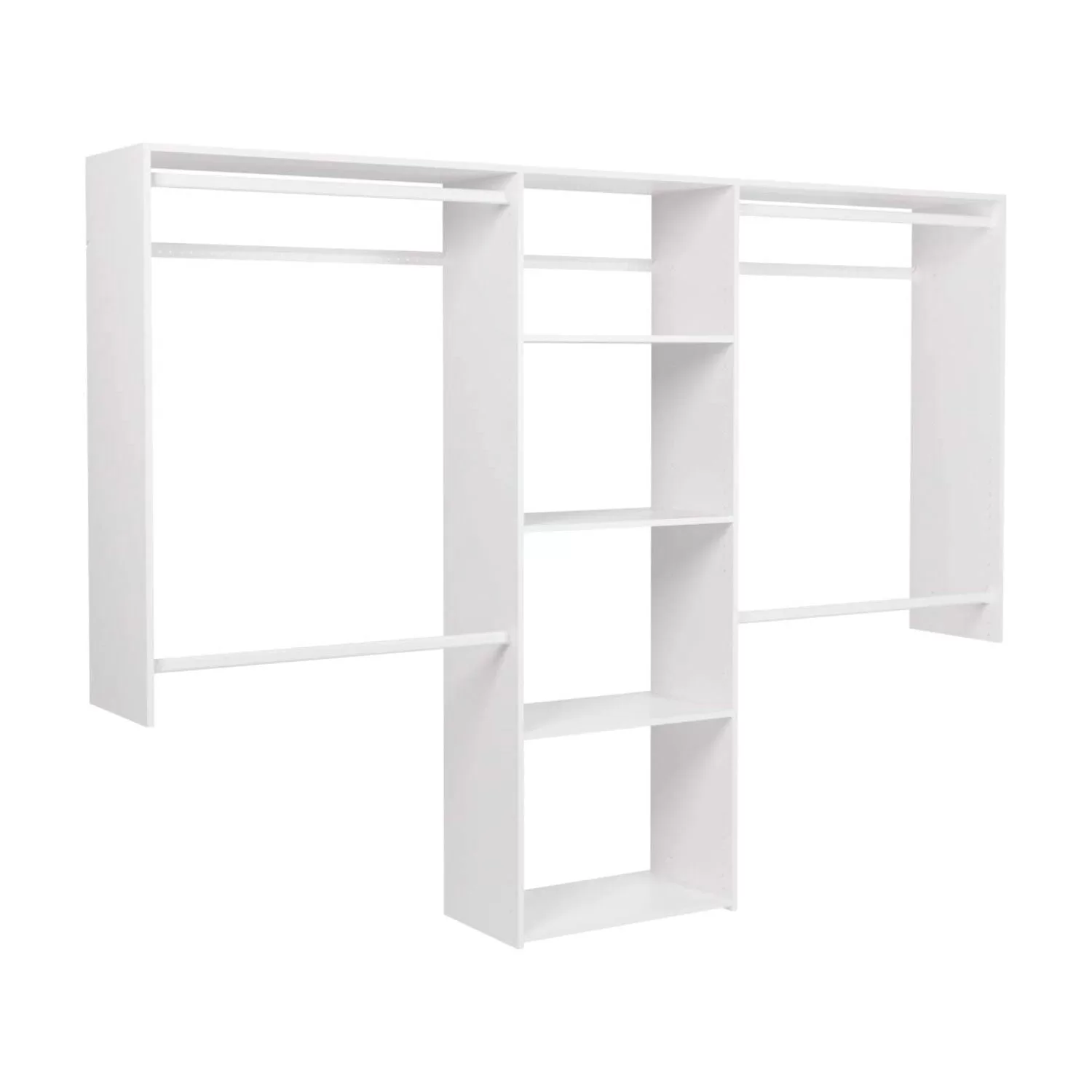 Easy Track Deluxe Starter Closet Storage Organizer System Shelves White