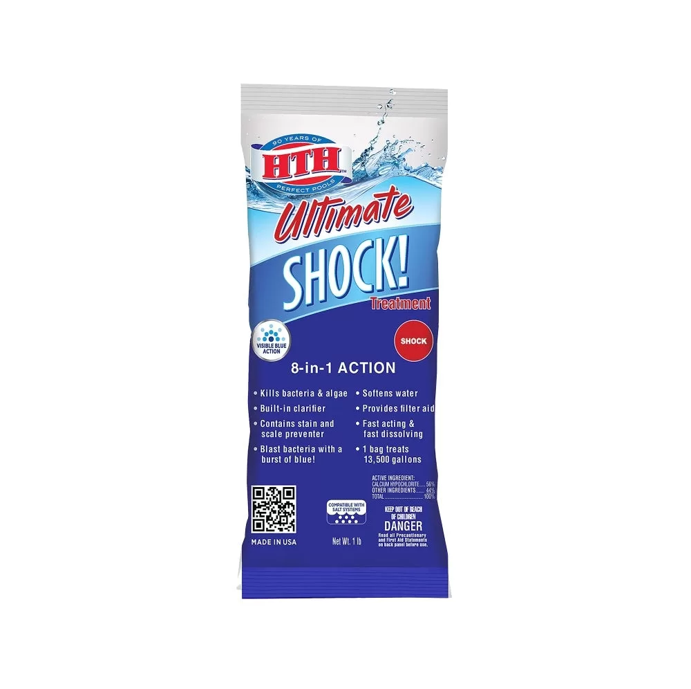 HTH 52039 Ultimate Shock Treatment Powder 1 lb Pool Water Clarification