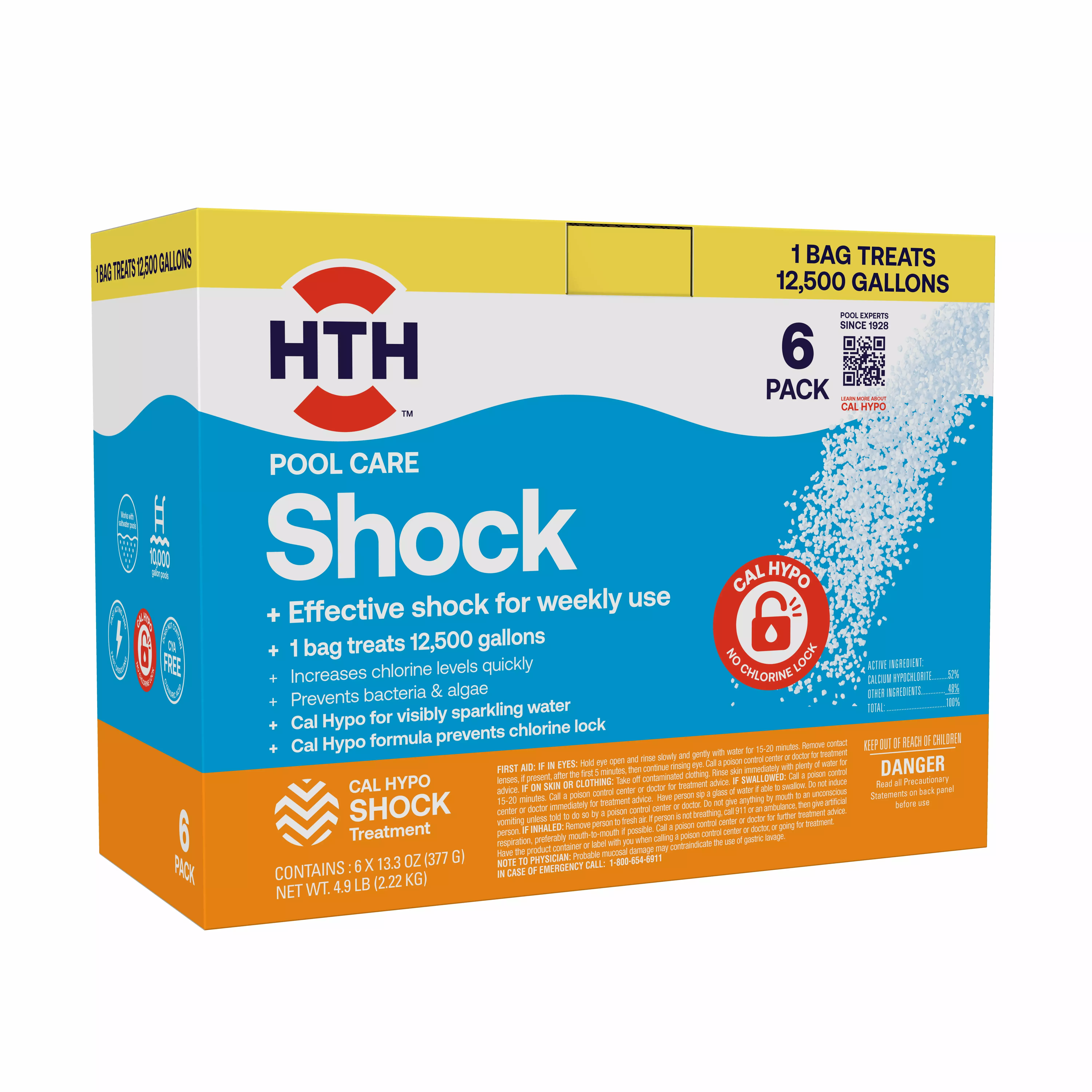 HTH Pool Care Shock Granules 6 Pack 13.3 oz Swimming Pools