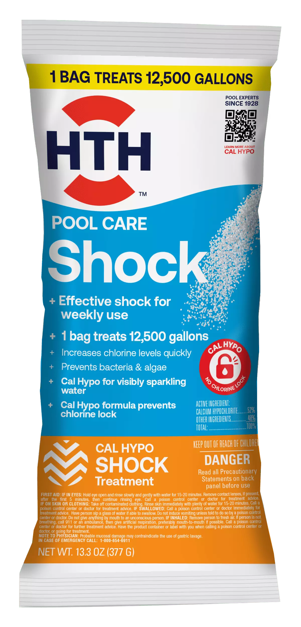 HTH Pool Care Shock Granules Swimming Pools 13.3 oz Fast-Acting Sanitizer 13