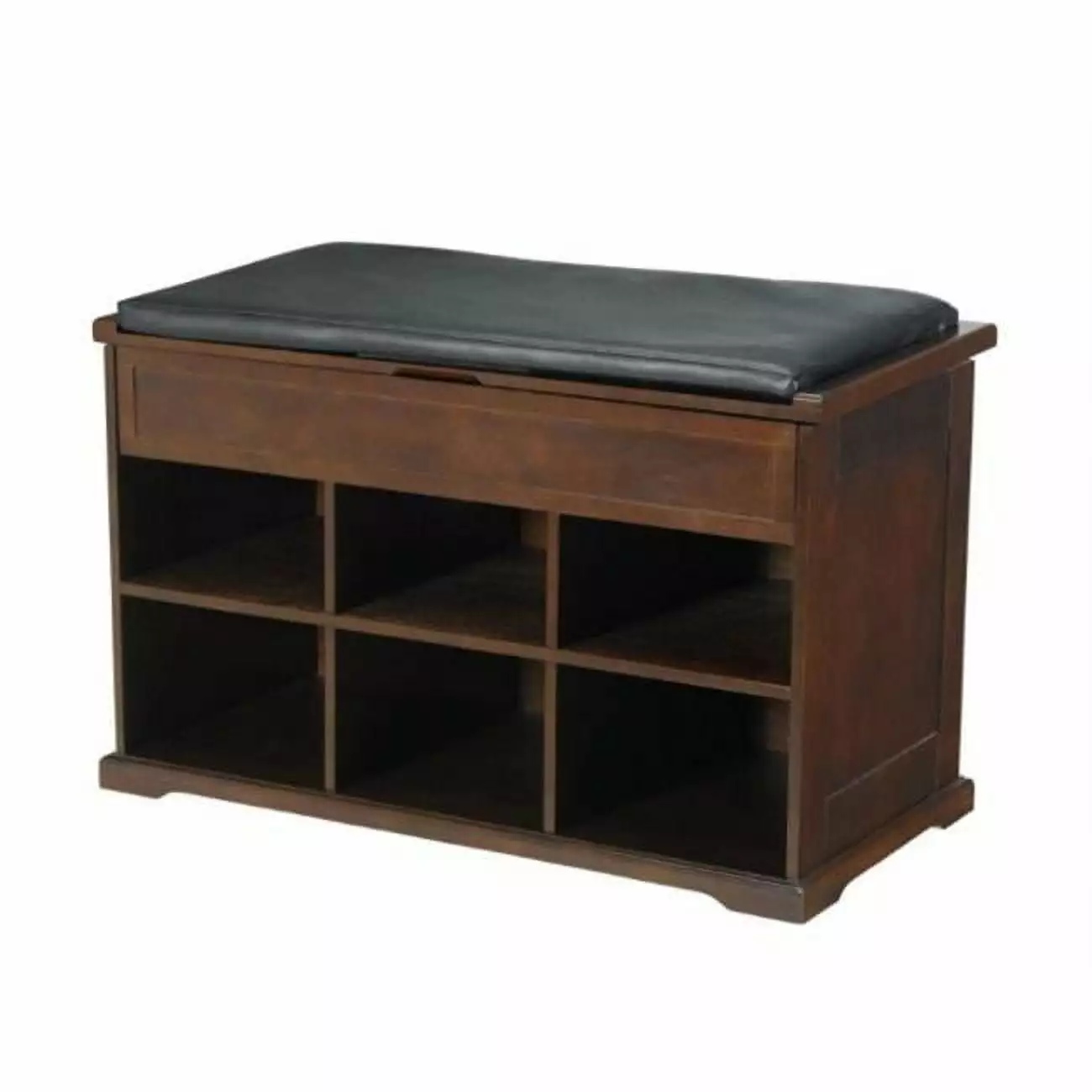 Merry Products BCH0031721800 Wooden Shoe Bench Entryway Storage Comfortable Seat Ottomans