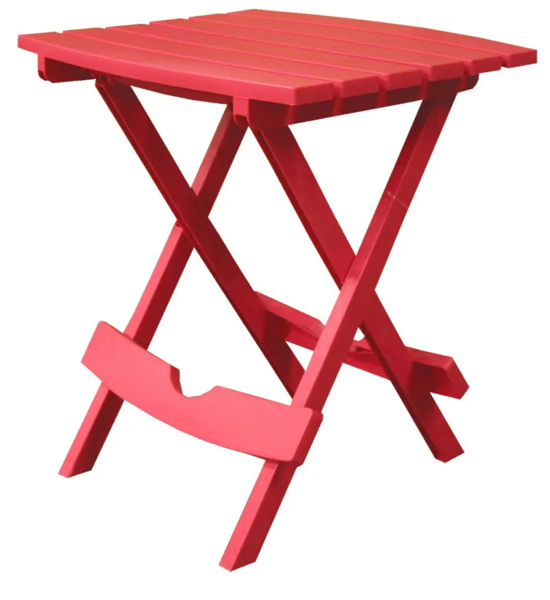 Adams 8510-26-3734 Quik-Fold Portable Side Table Resin Cherry Red Outdoor Furniture
