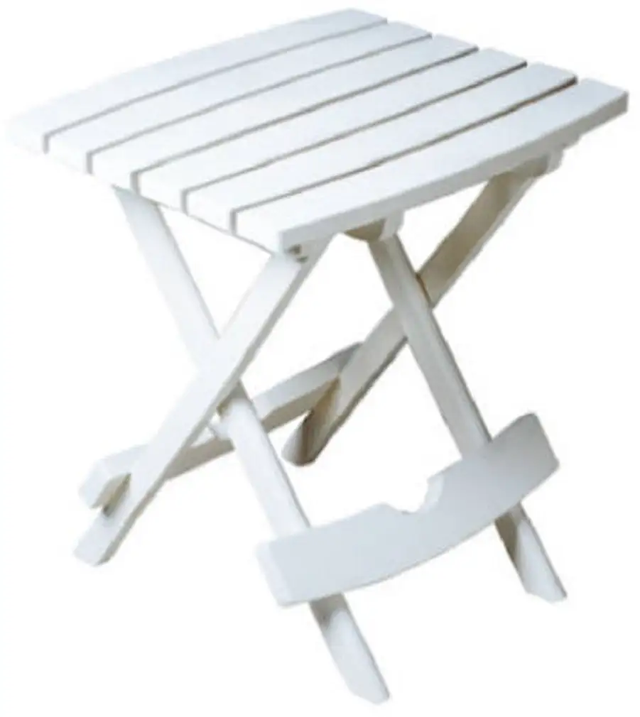 Adams 8510-48-3734 Quik Fold Portable Resin Side Table White