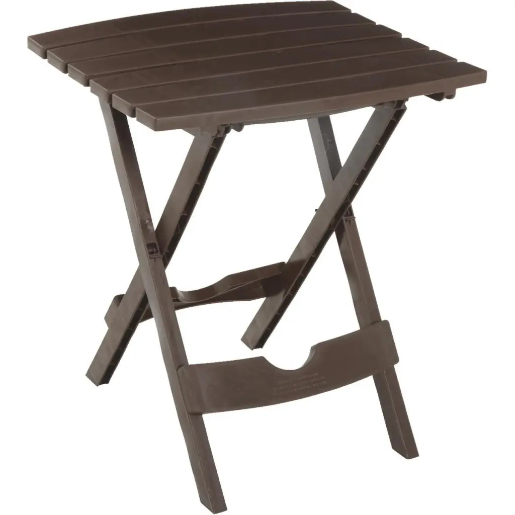 Adams Quik-Fold Brown 15x17.5 Inch Rectangle Resin Folding Side Table