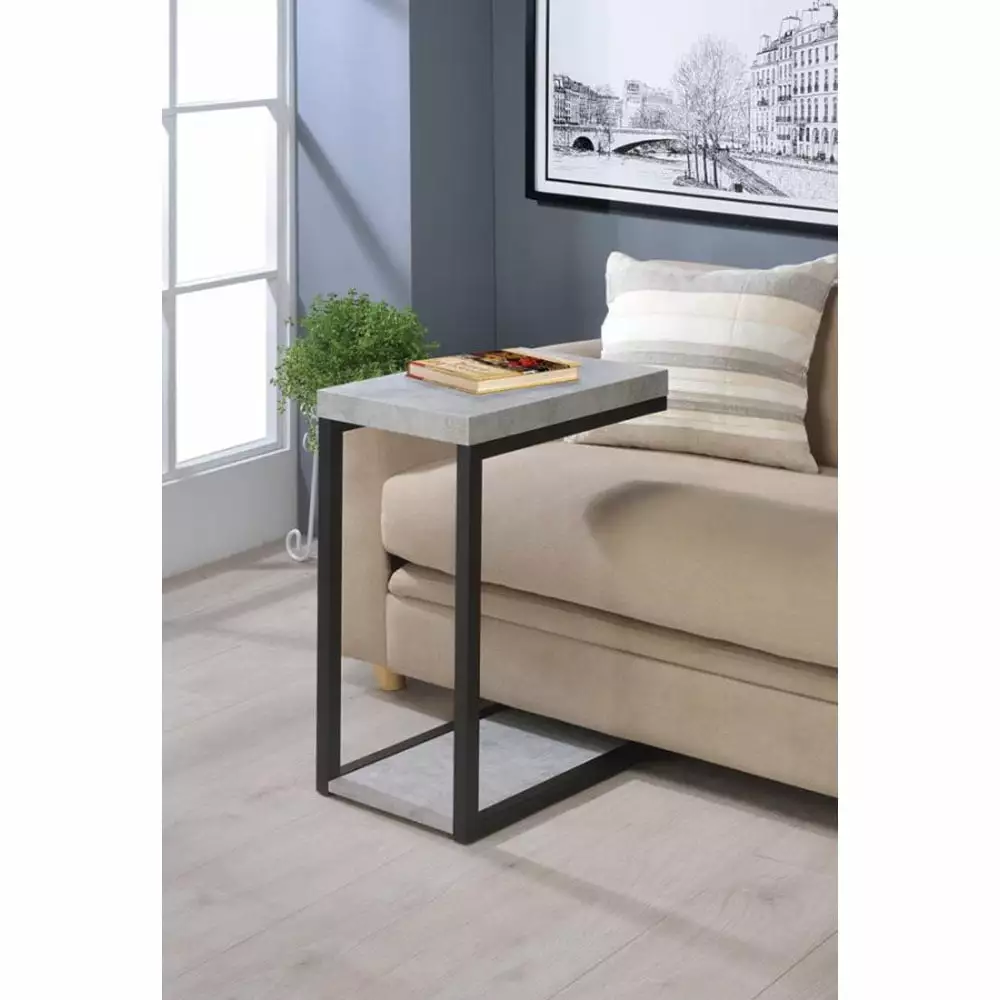 DeeHome Ralston Cement and Black Snack Table