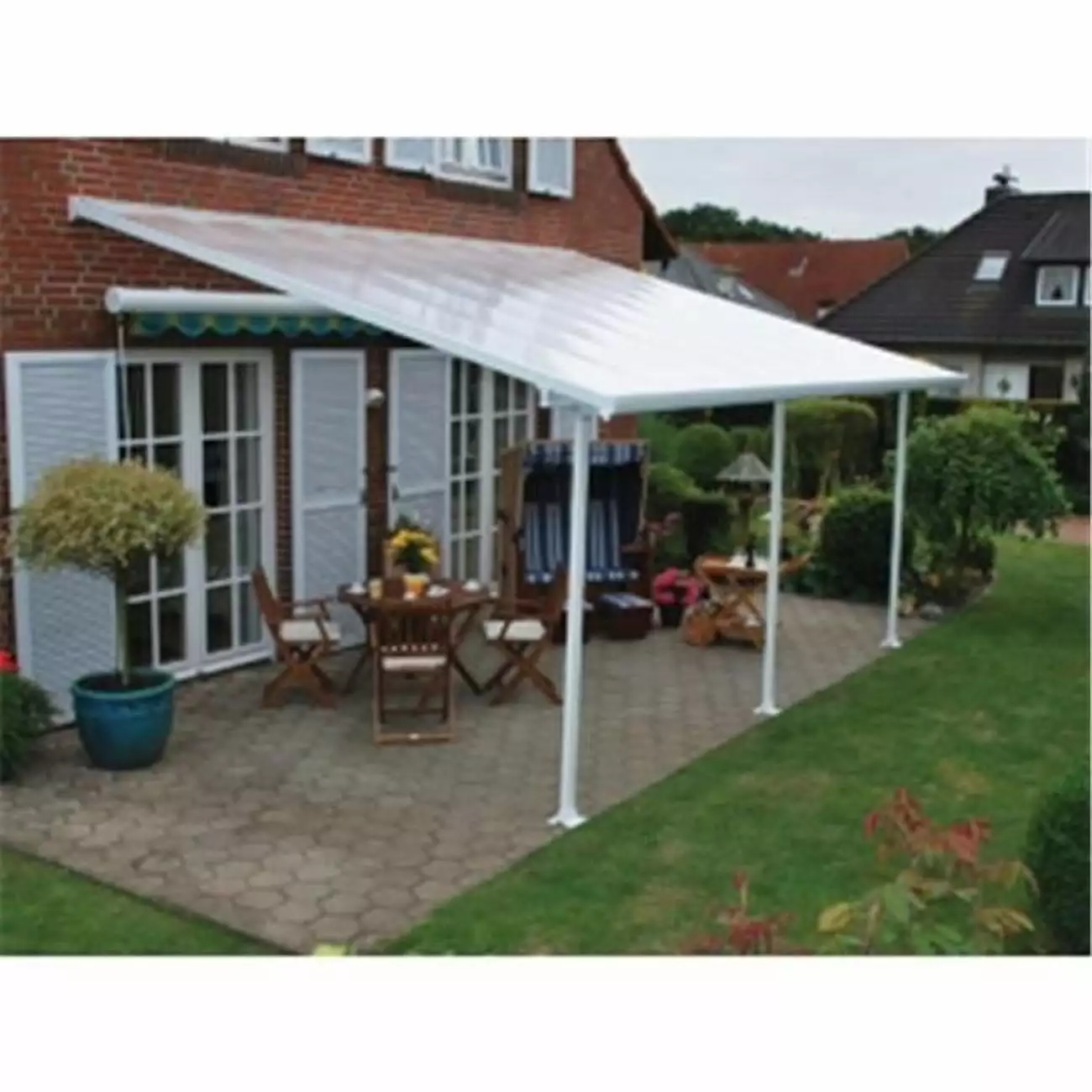 Canopia Feria Patio Cover Sidewall Kit 10 ft White Weatherproof Outdoor Enclosure Garden Games