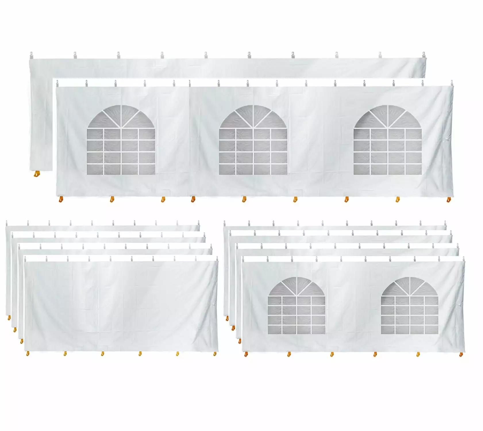 TentandTable Standard Sidewall Kit 7 ft Sides White 30x80 ft Outdoor Canopy Accessory