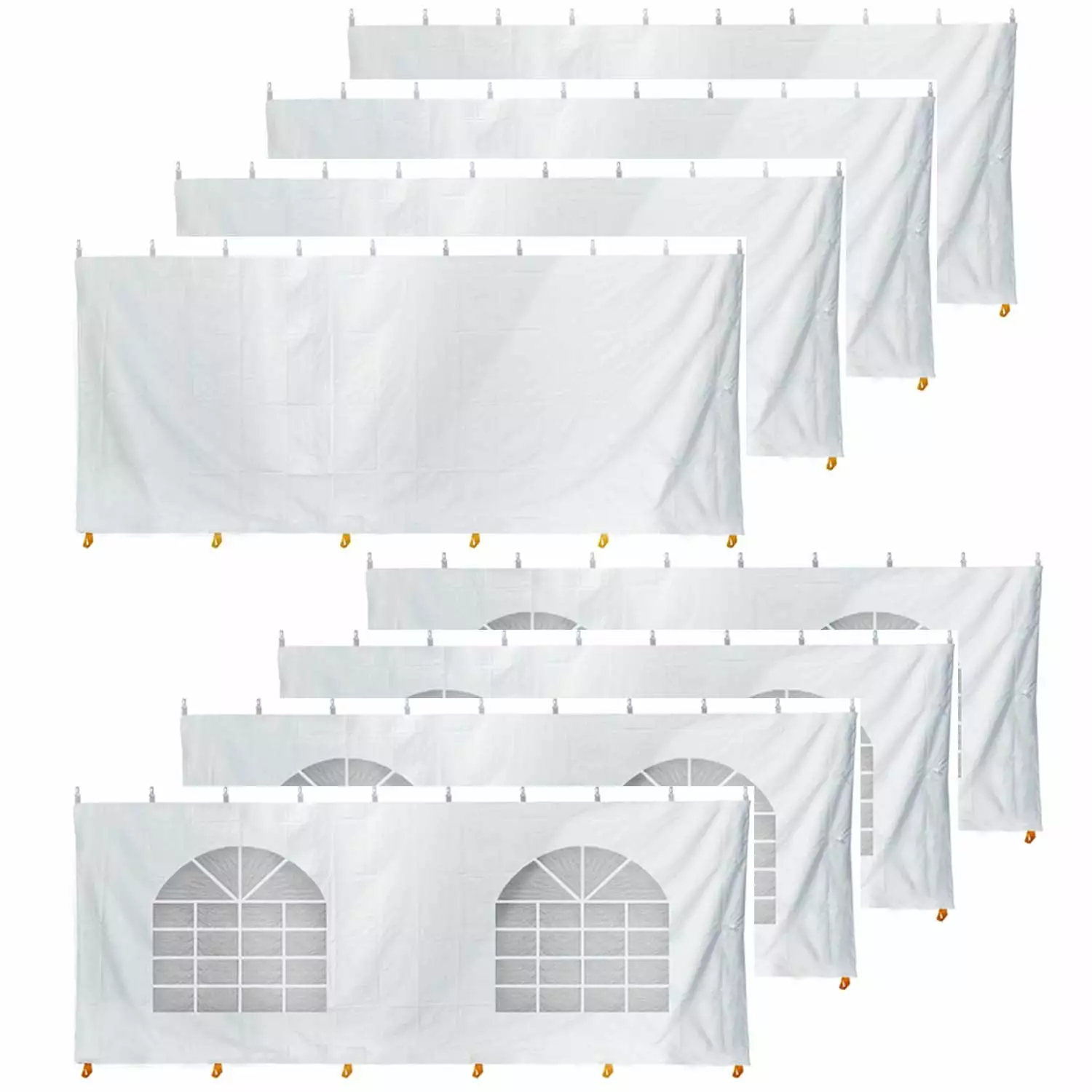 TentandTable Standard Sidewall Kit 7 ft Sides White 40x40 ft Canopy Tent Accessory