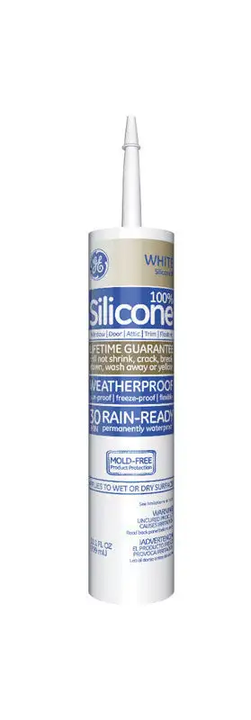 GE Silicone 2 White Silicone 2 Window and Door Silicone 10.1 oz (Pack 12)