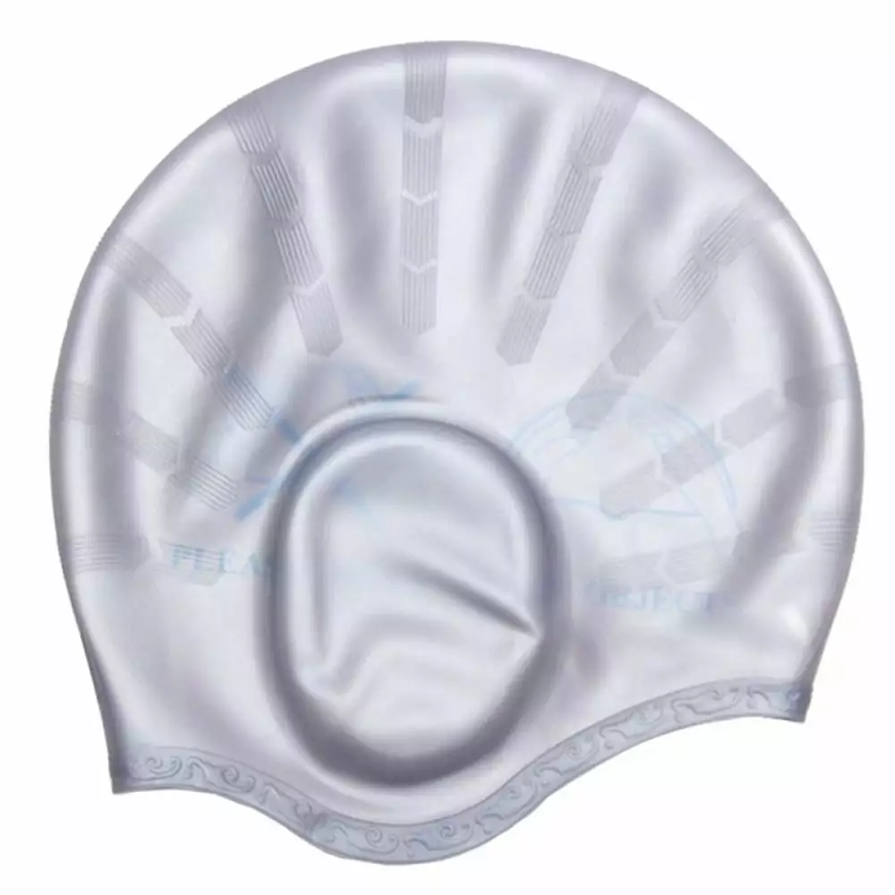 Alvage Swim Caps Ear Protection 3D - Silicone Swim Cap Waterproof Women Men Long Hair Short Hair