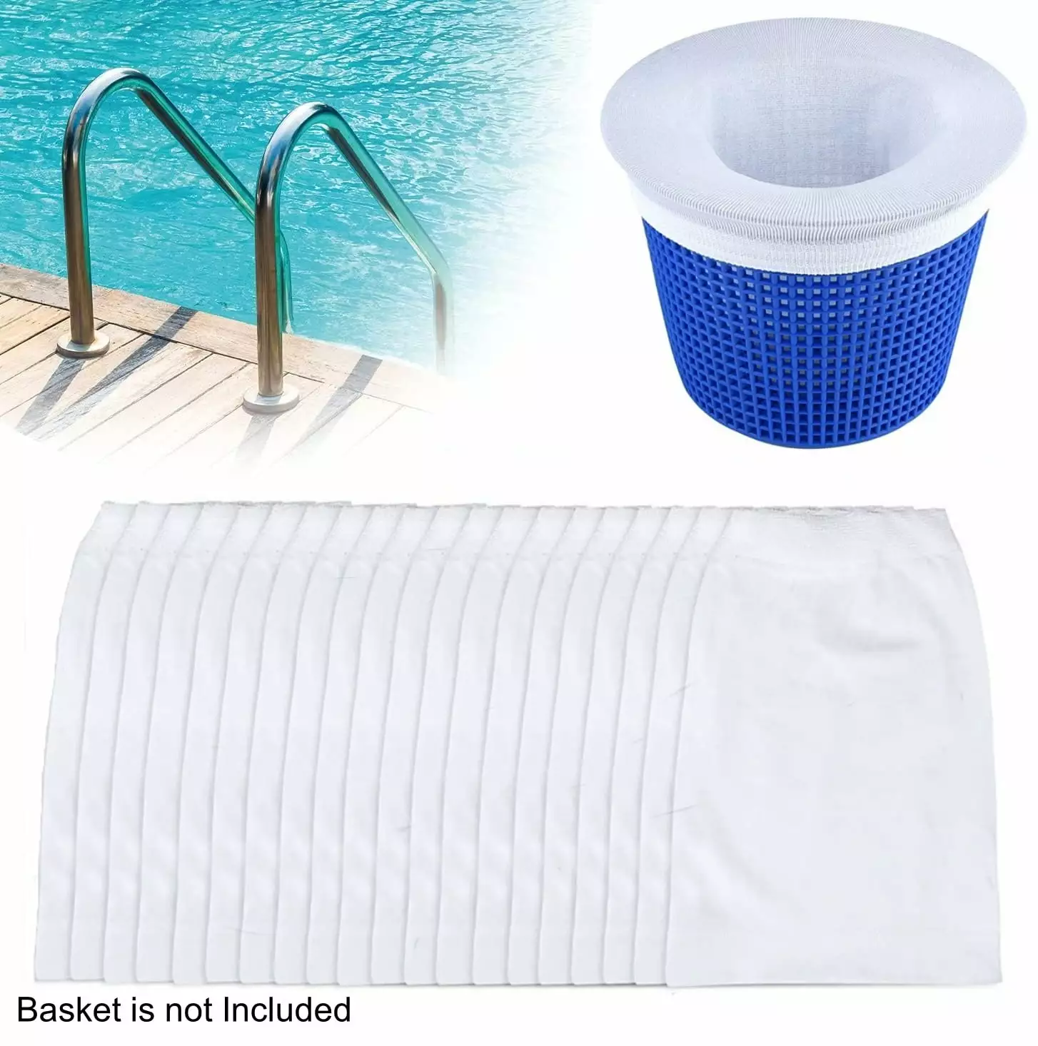 20 Pack Reusable Pool Skimmer Socks Above Ground and Inground Pools