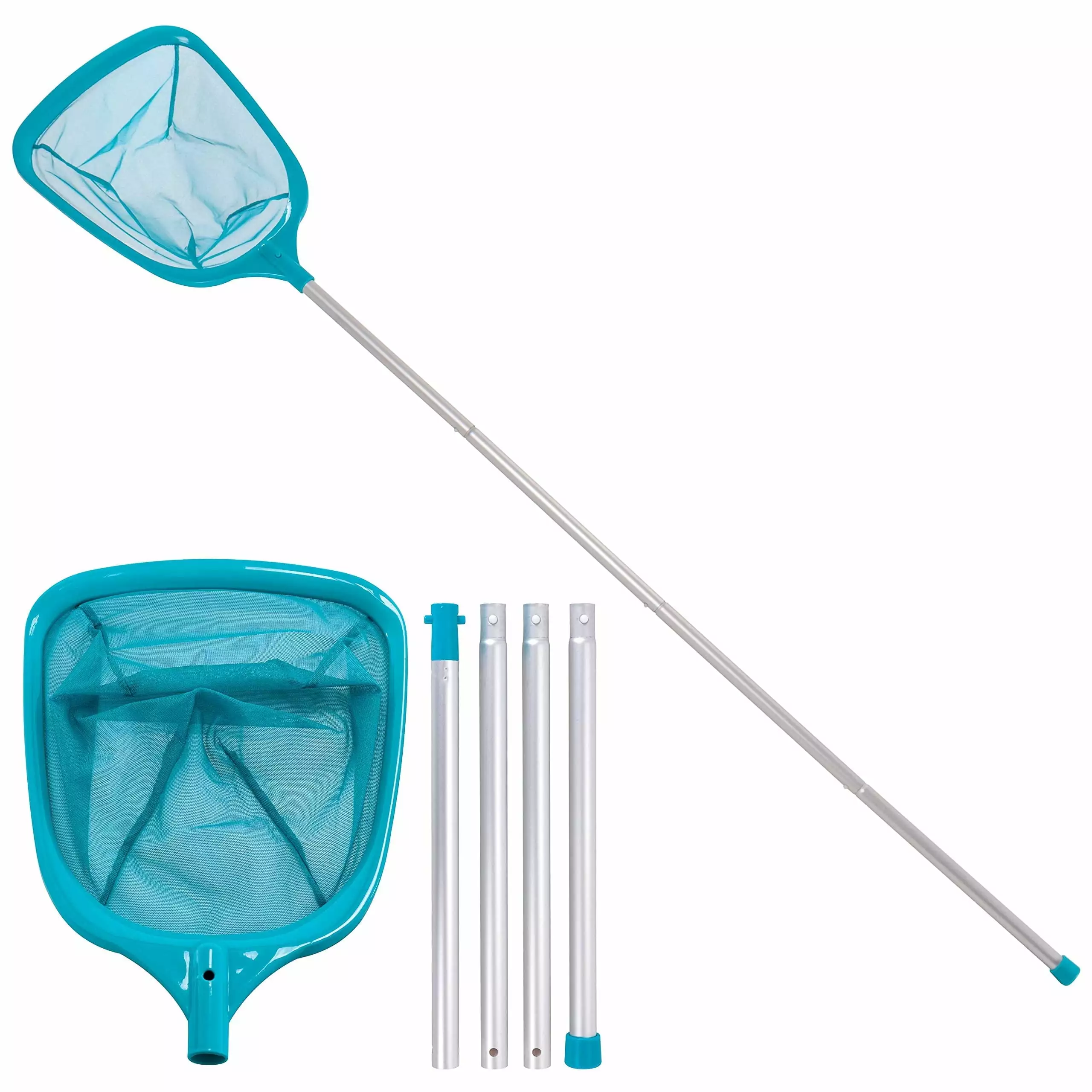 ZOUYUE 5 Foot Swimming Pool Leaf Skimmer Net 4 Aluminum Pole Sections
